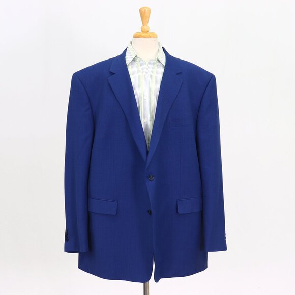 Jack Victor 58L Blue Blazer Sport Coat Jacket 2-Button Solid Y832